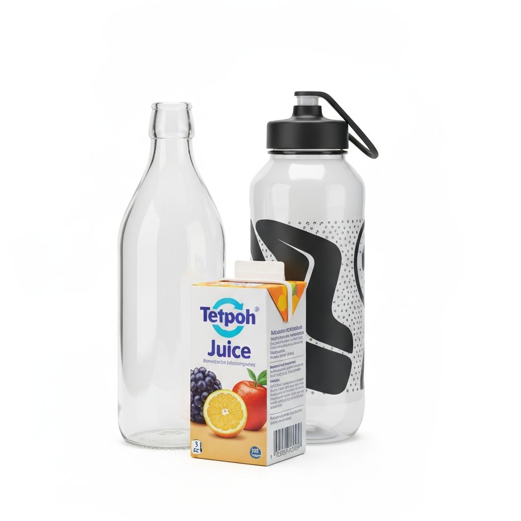 különféle csomagolások elrendezve